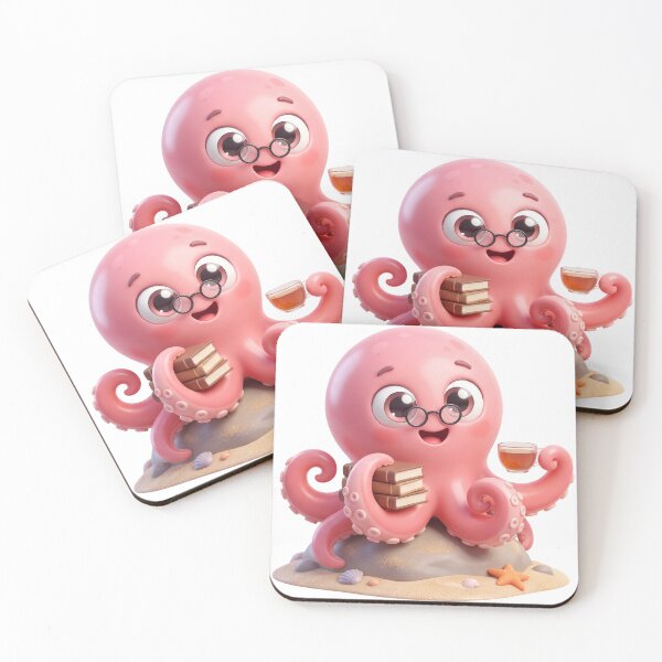 Item preview, Cute Octopus Reading Books with Tea designed and sold by Thanat Studio.