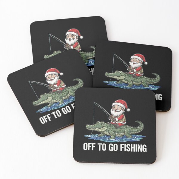 Item preview, Funny Santa Fishing on a Crocodile designed and sold by dudelinart.