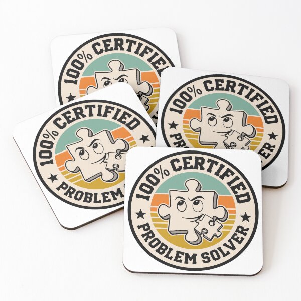 Item preview, 100% Certified Problem Solver Funny Puzzle Piece Retro Badge Design designed and sold by JPees.