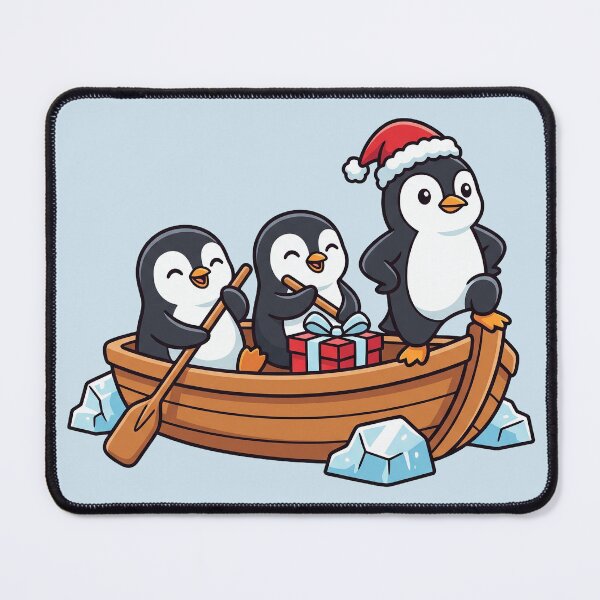 Item preview, Penguin Family Rowing a Boat, Christmas Penguins designed and sold by Rariks.