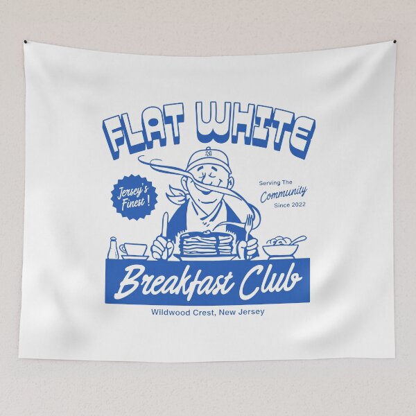 Item preview, Flat White Breakfast Club Wildwood Crest New Jersey designed and sold by ArtSantosv.