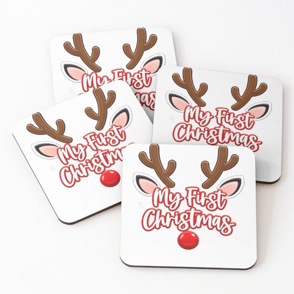 Item preview, My First Christmas Reindeer Baby Holiday Design designed and sold by LandFinStudio.
