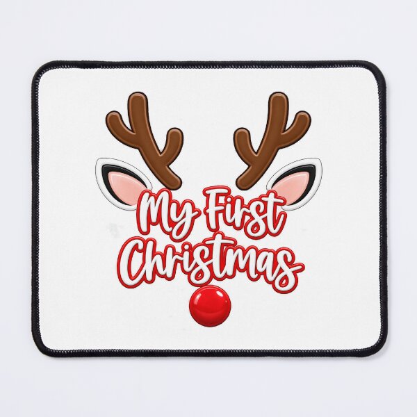 Item preview, My First Christmas Reindeer Baby Holiday Design designed and sold by LandFinStudio.