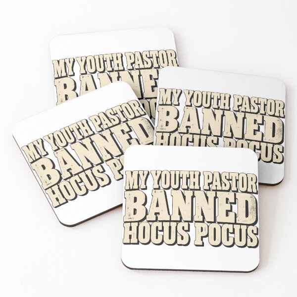 Item preview, My Youth Pastor Banned Hocus Pocus Vintage Text Funny Church Shirt designed and sold by GloryandFame.