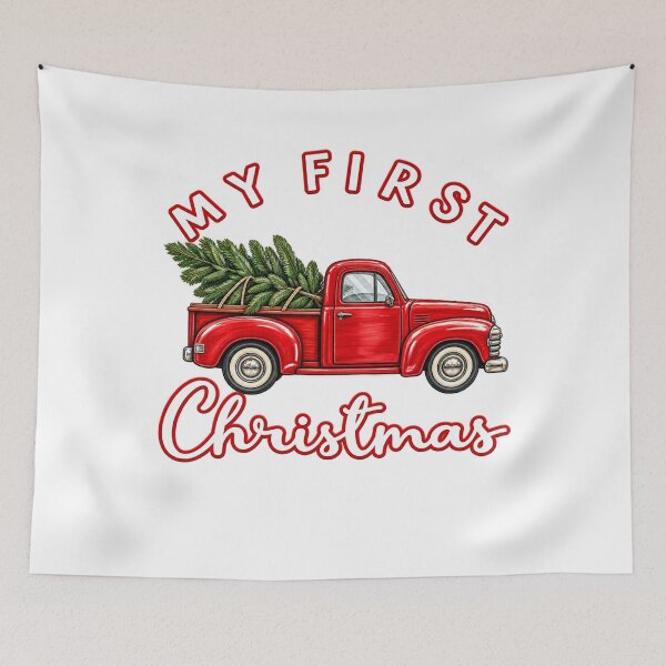 Item preview, My First Christmas Red Truck Baby Holiday Design designed and sold by LandFinStudio.