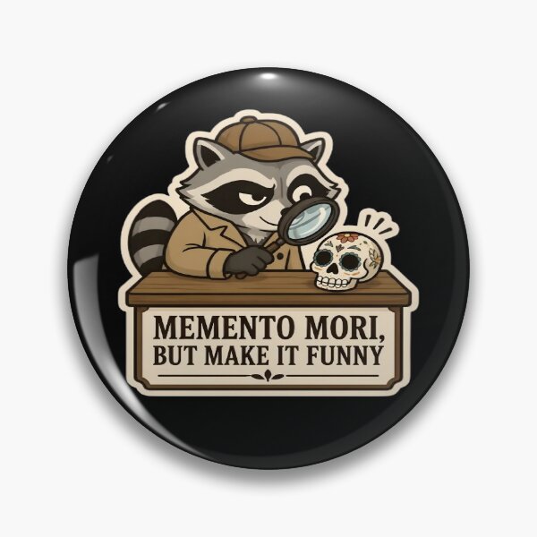 Item preview, Memento Mori But Make It Funny Raccoon Skull Dark Academia designed and sold by PozivoPlus.