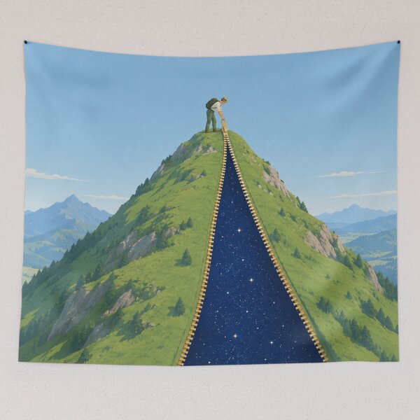 Item preview, Unzipping the Mountain – Cosmic Surreal Art - PLUSHIWORLD designed and sold by PLUSHIWORLDtm.