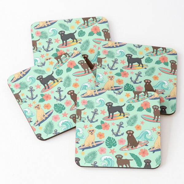 Item preview, Surfing Labradors – Tropical Dog Pattern on the Beach designed and sold by Goodthingstree.