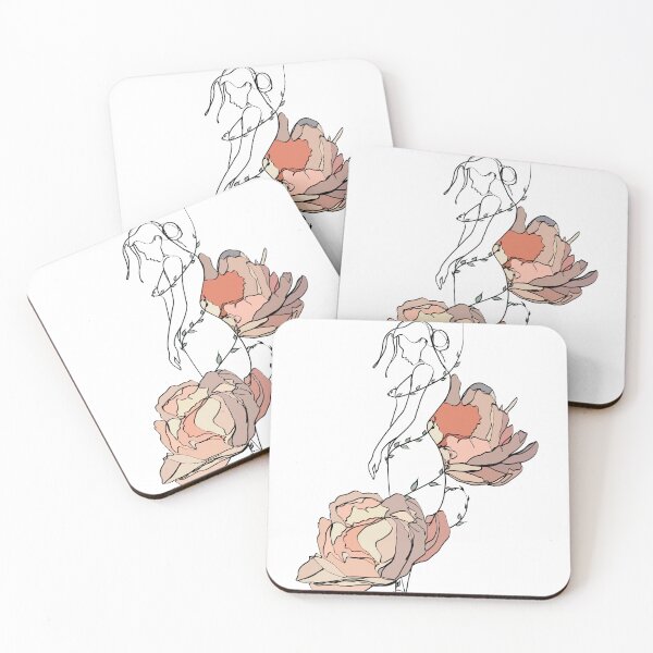 Item preview, Soft Floral Woman Silhouette Line Art Pastel Peony Botanical Aesthetic designed and sold by TatianaEleonor.