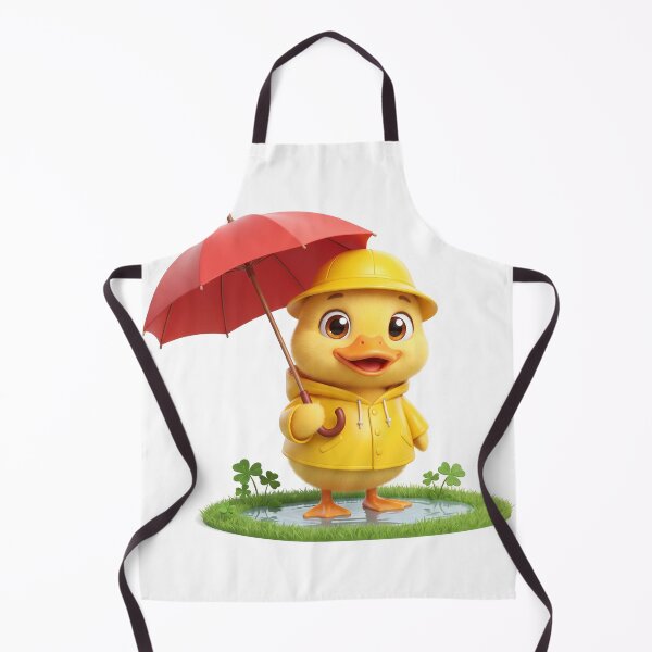 Item preview, Cute Duckling in a Yellow Raincoat designed and sold by Thanat Pattern Studio.