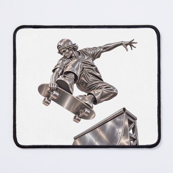 Item preview, Extreme Skateboarding Art – Colorful Metallic Skateboarder Mid-Air Trick, Urban Street Sports Abstract Design designed and sold by GoodPlaceToShop.