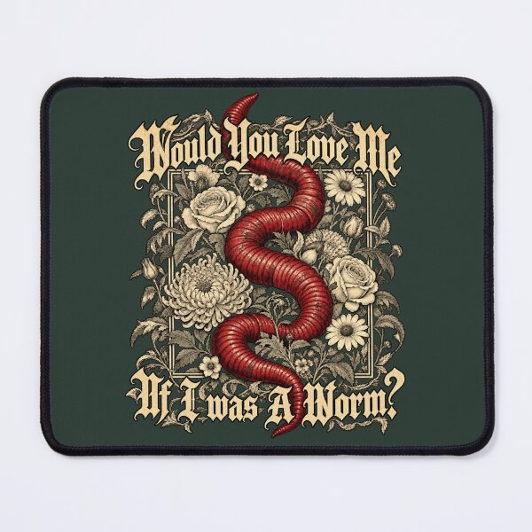 Item preview, Red Earthworm Gothic Floral Engraving Relationship Meme designed and sold by AmiGraph.