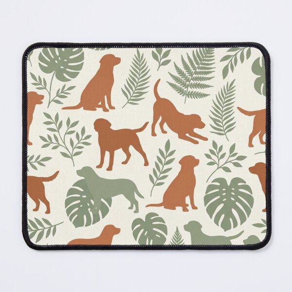 Aperçu de l'œuvre Labradors botaniques – Motif bohème de silhouettes et de feuilles créée et vendue par Goodthingstree.