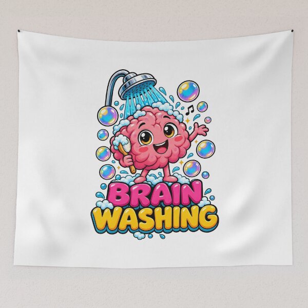 Item preview, Brain Washing Funny Pink Brain Pun designed and sold by Flamocha.