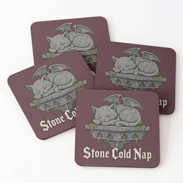 Item preview, Stone Cold Nap Funny Gothic Gargoyle Cat Halloween designed and sold by Glitchart66.