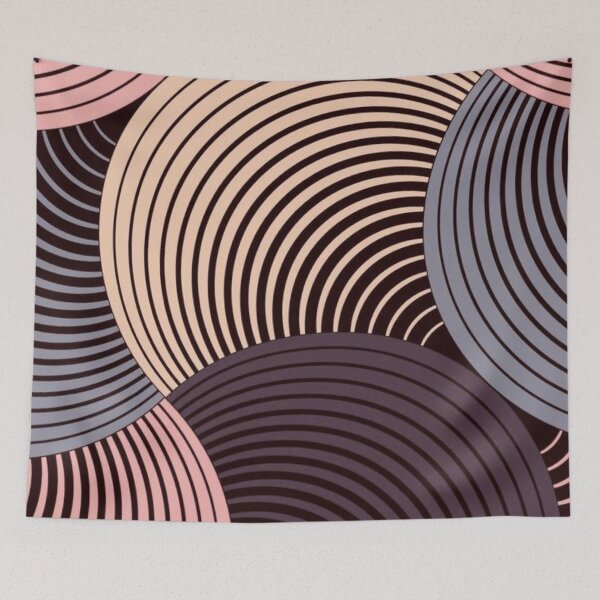 Item preview, Mid Century Modern Concentric Circles Pattern — Retro Abstract Wave Geometric Lines designed and sold by LYAN-STORE.