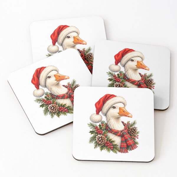 Item preview, Festive Holiday Wreath Goose with Santa Hat Pine Branches, Holly Berries and Pinecones  designed and sold by SOUFIANE1991.