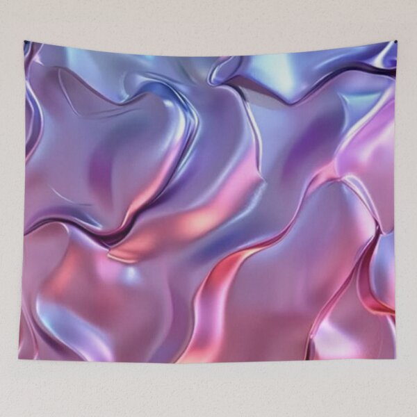 Item preview, Iridescent Liquid Metal Abstract — Holographic Metallic Silk Waves Texture designed and sold by LYAN-STORE.