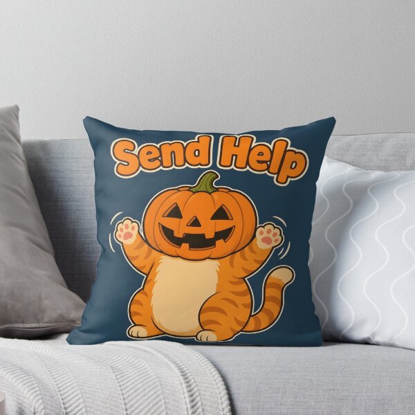 Item preview, Send Help Funny Cat Stuck in a Pumpkin Halloween designed and sold by Glitchart66.