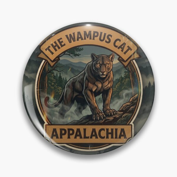 Item preview, The Wampus Cat Appalachia | Vintage Cryptid Badge Appalachian Folklore designed and sold by ElNiro.
