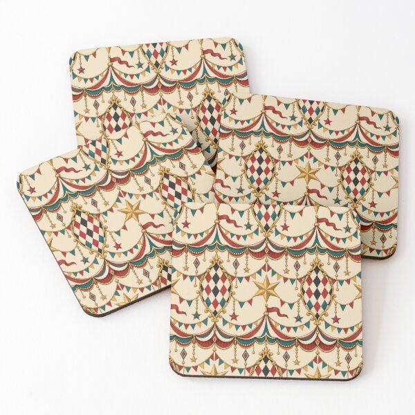Item preview, Vintage Circus Harlequin – Ornate Carnival & Golden Stars designed and sold by MetaModel Editions.