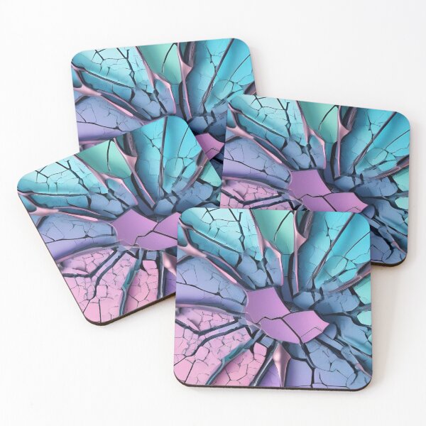 Item preview, 3D Shattered Cracked Surface Abstract — Iridescent Pastel Clay & Metallic Veins Texture designed and sold by LYAN-STORE.
