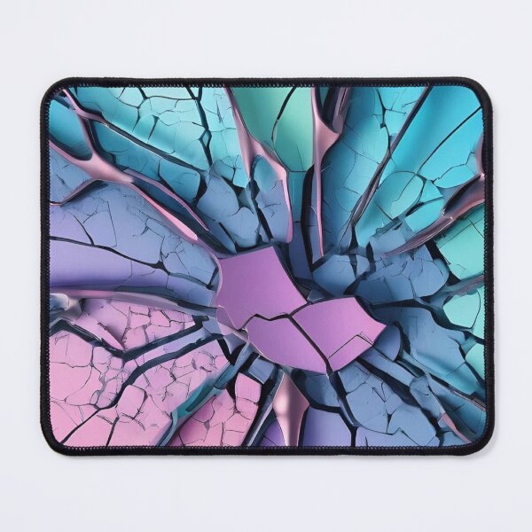 Item preview, 3D Shattered Cracked Surface Abstract — Iridescent Pastel Clay & Metallic Veins Texture designed and sold by LYAN-STORE.