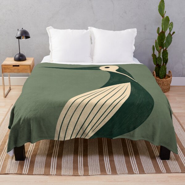 Item preview, Mid Century Forest Green Heron Bird Art – "The Evergreen" designed and sold by Filora Atelier | Bird Art.