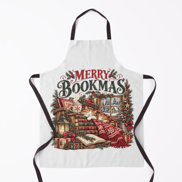 Item preview, Merry Bookmas T-Shirt, Cozy Christmas Cat Reading Gift, Vintage Book Lover Holiday Graphic Tee designed and sold by JoyBoyStudio1.