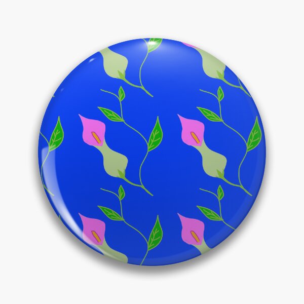 Item preview, Minimalist Pink Calla Lily & Blue Botanical Leaf Pattern designed and sold by OurBrightlife.