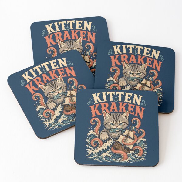 Item preview, Kitten Kraken Sea Monster Cat Nautical Halloween designed and sold by Glitchart66.