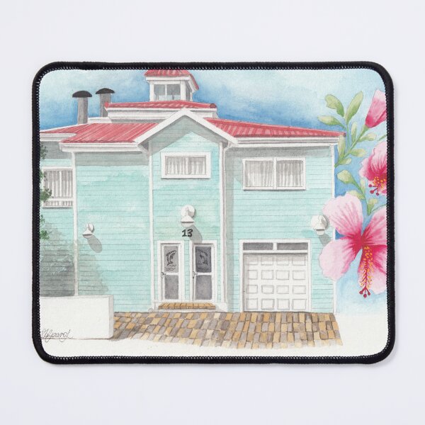 Item preview, Beautiful wooden house with tree and hibiscus flowers designed and sold by A Sweet  Fragrance Art.
