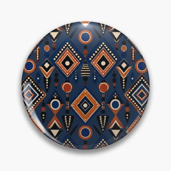 Item preview, Bold Bohemian Geometry – Cobalt Blue & Burnt Orange designed and sold by MetaModel Editions.