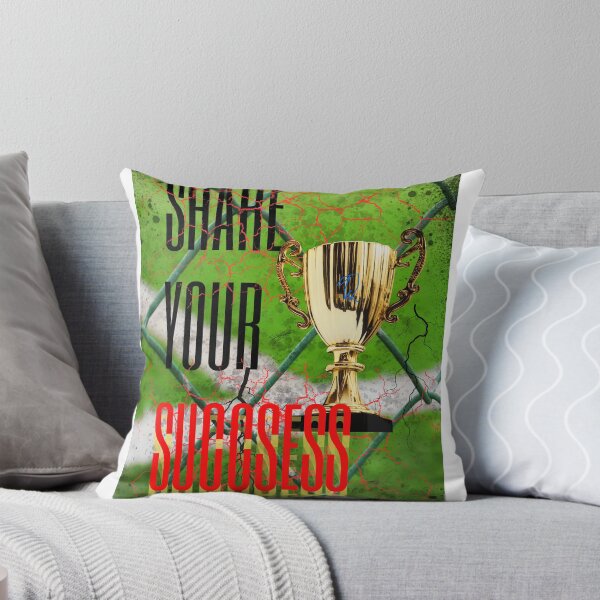Item preview, Motivational "Share Your Success" Graphic with Gold Trophy and Chain-Link Fence designed and sold by PositiveEcho.