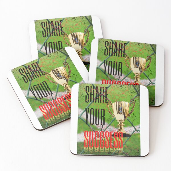 Item preview, Motivational "Share Your Success" Graphic with Gold Trophy and Chain-Link Fence designed and sold by PositiveEcho.