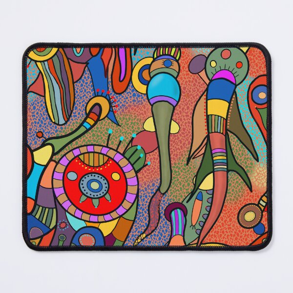 Item preview, Abstract digital doodle of an Alien festival designed and sold by King Doodle.