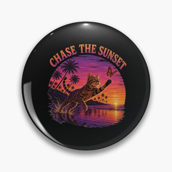 Item preview, Chase The Sunset – A playful Bengal cat on a palm-fringed beach designed and sold by Bengoer18.