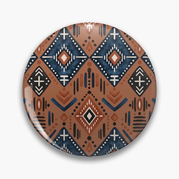 Item preview, Indigo Diamond Medallions – Vintage Bohemian Geometry designed and sold by MetaModel Editions.