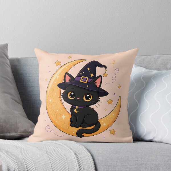 Item preview, Black Cat Moon Phases Mystical Celestial Halloween Art designed and sold by Glitchart66.