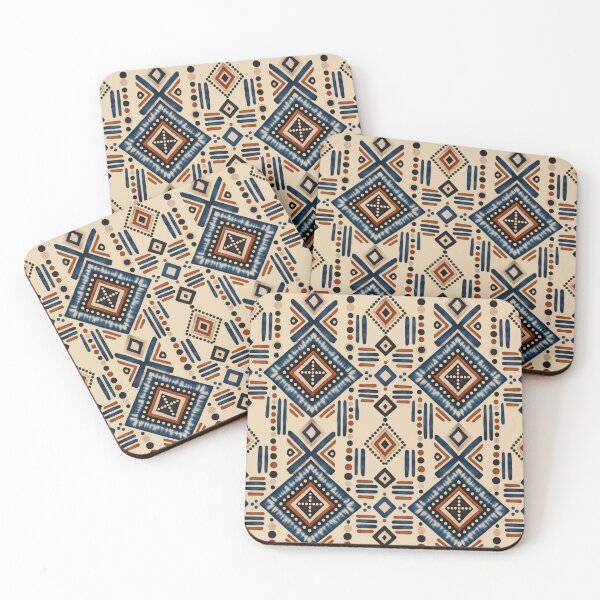 Item preview, Indigo Bohemian Diamonds – Rustic Geometric Art designed and sold by MetaModel Editions.
