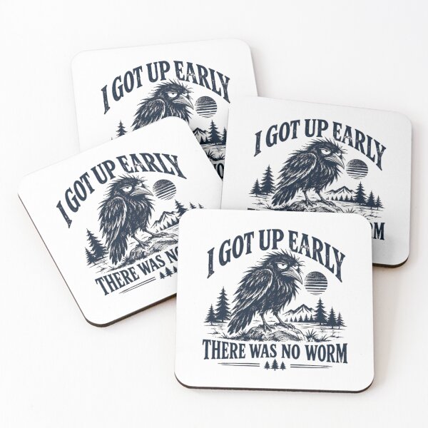 Item preview, I Got Up Early There Was No Worm, Funny Crow designed and sold by ElvieGlover.