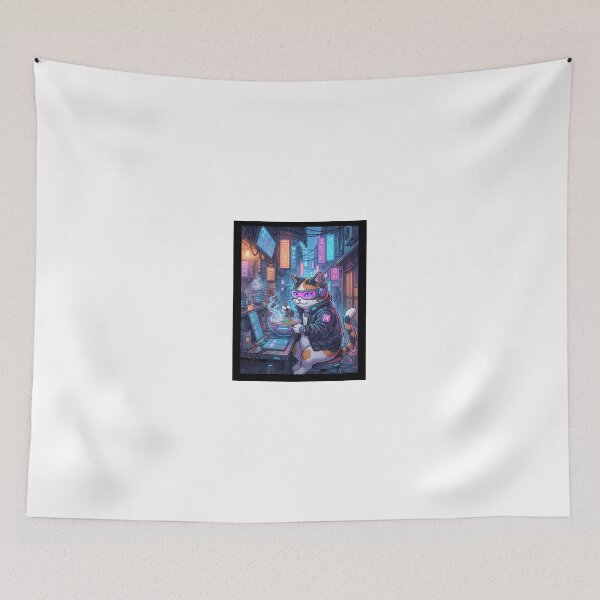 Item preview, Cyberpunk Ramen Cat: Neo-Kyoto Night Run designed and sold by Zen Motif Japan.