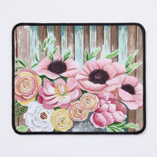 Item preview, Beautiful big pink flower bouquet in a bucket on a rustic wooden chair designed and sold by A Sweet  Fragrance Art.