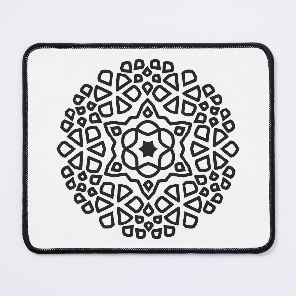 Item preview, Islamic Geometric Pattern Mandala Art-Black designed and sold by GrafecShop.