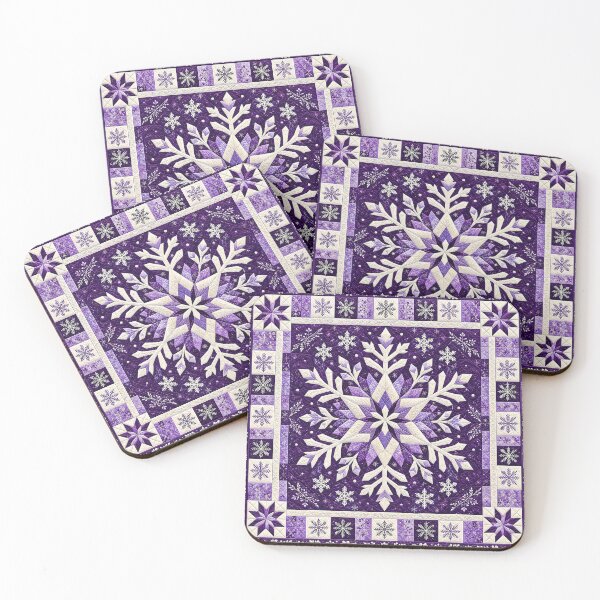 Item preview, Purple and White Snowflake Quilt designed and sold by Elisabeth Lucas.