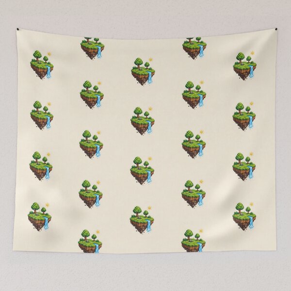 Item preview, Floating Island Pixel Art Retro 8-Bit Fantasy Landscape designed and sold by Glitchart66.