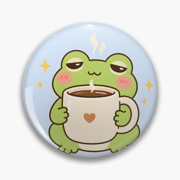Item preview, Sleepy Frog Coffee Lover Cute Funny Morning Illustration designed and sold by Glitchart66.