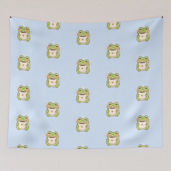 Item preview, Sleepy Frog Coffee Lover Cute Funny Morning Illustration designed and sold by Glitchart66.