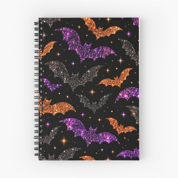 Item preview, Glitter Bats Halloween Pattern Purple Orange Sparkling Stars designed and sold by Meandmyshop.