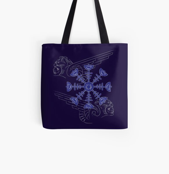 Bolsa De Tela Alfabeto Runico Escandinavo Con El Vegvisir La